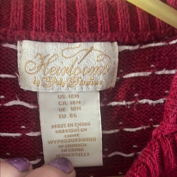 Cozy Vintage Knit Kids Dress with Festive Pattern - Picture 3 of 4